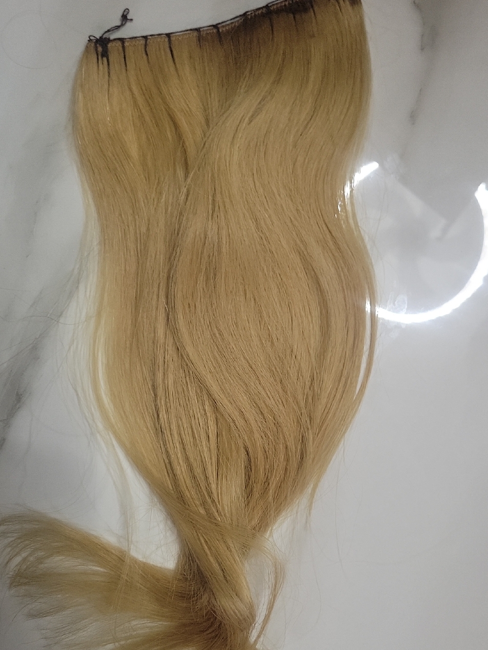 Blonde Sew In 100 Percent Remy   Hair Extension Worn Once  Natural Golden Blonde
